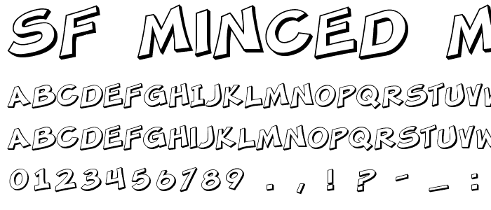SF Minced Meat Shaded font